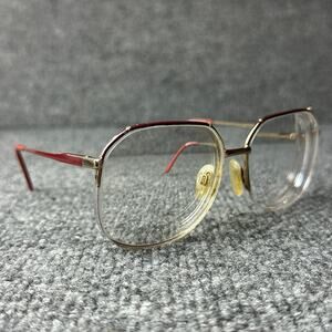 Vintage Safilo Elasta Italy oversize red color block glasses FRAMES spring hinge